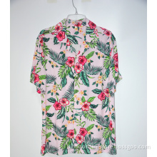 Quick-dry Digital Floral Print Hawaiian Poly Casual Shirts